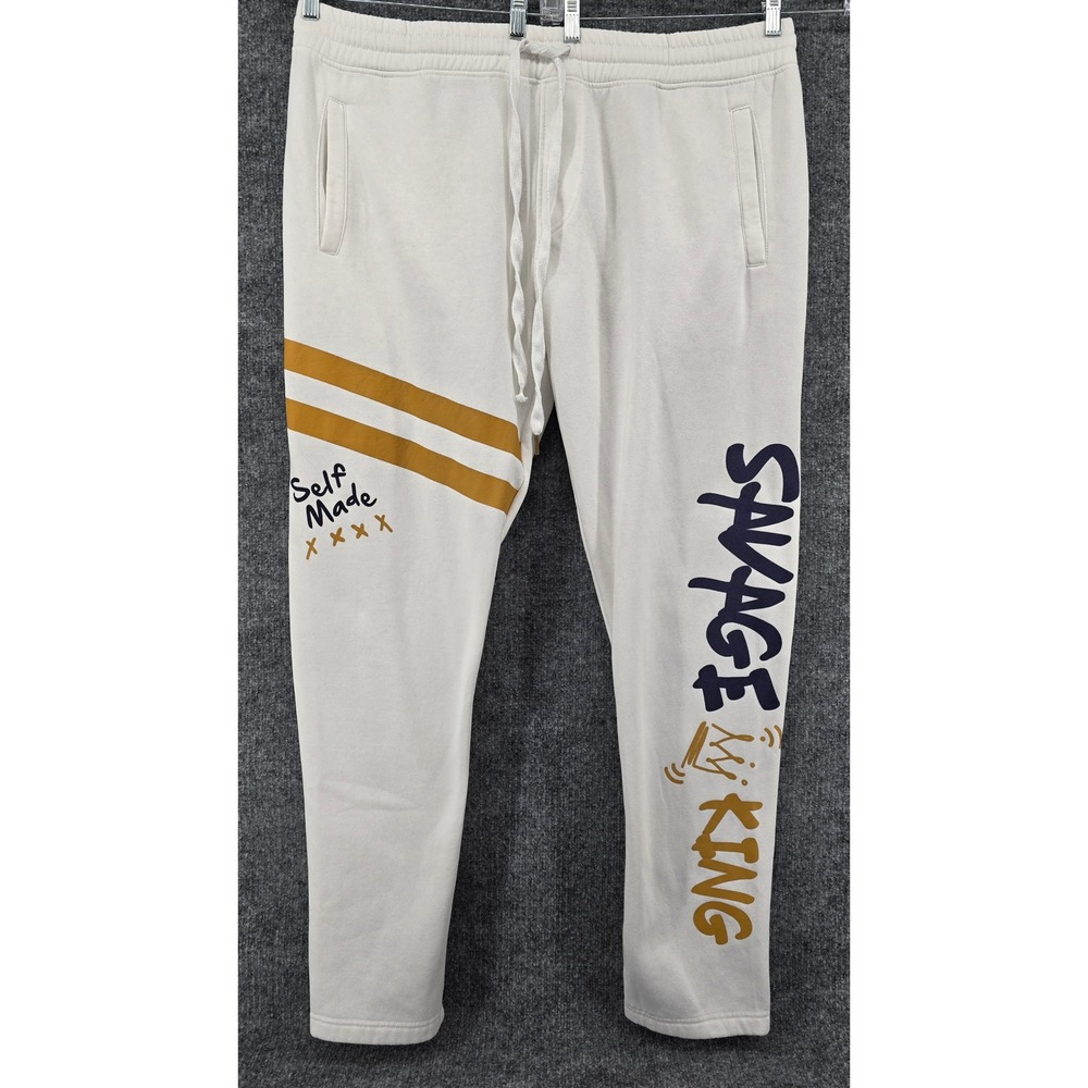 One Color Nation Jogger Pants 4XL White Savage King Graphic Streetwear Sweats